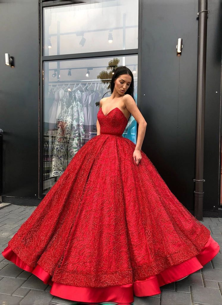 Bias Draped & Beaded Lace and Tulle Ruby Prom Dress - Promfy